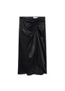 Mango - black Draped satin skirt Mango - black Draped satin skirt