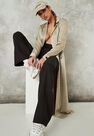 Missguided - Stone Satin Maxi Duster Jacket Missguided - Stone Satin Maxi Duster Jacket