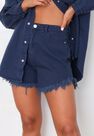 Missguided - Navy Co Ord Fray Hem Denim Shorts Missguided - Navy Co Ord Fray Hem Denim Shorts