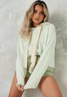 Missguided - Mint Missguided Ribbon Knit Boxy Hoodie Missguided - Mint Missguided Ribbon Knit Boxy Hoodie