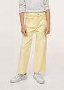 Mango - Yellow Frayed Hem Culotte Jeans, Kids Girl Mango - Yellow Frayed Hem Culotte Jeans, Kids Girl