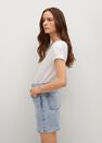 Mango - open blue Denim miniskirt with frayed hem, Women Mango - open blue Denim miniskirt with frayed hem, Women