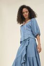 Salsa Jeans - Blue Regular fit shirt with balloon sleeves Salsa Jeans - Blue Regular fit shirt with balloon sleeves