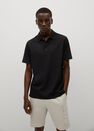 Mango - black Technical cotton piqué polo shirt, Men Mango - black Technical cotton piqué polo shirt, Men