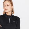 KALENJI - M/L ZIP RUN WARM WOMEN'S LONG-SLEEVED RUNNING T-SHIRT, Fluo Coral Pink KALENJI - M/L ZIP RUN WARM WOMEN'S LONG-SLEEVED RUNNING T-SHIRT, Fluo Coral Pink