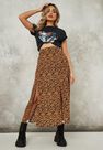 Missguided - Stone Stone Leopard Print Double Split Midi Skirt Missguided - Stone Stone Leopard Print Double Split Midi Skirt