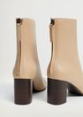 Mango - Light Beige Heel Leather Ankle Boot Mango - Light Beige Heel Leather Ankle Boot