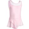 DOMYOS - 14-15 Years Girls' Mixed Media Ballet Skirted Leotard, Candyfloss DOMYOS - 14-15 Years Girls' Mixed Media Ballet Skirted Leotard, Candyfloss