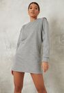 Missguided - Grey Shoulder Pad Sweater Dress Missguided - Grey Shoulder Pad Sweater Dress