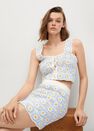 Mango - lt-pastel blue Handmade daisy-print crochet top, Women Mango - lt-pastel blue Handmade daisy-print crochet top, Women