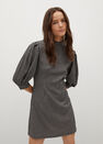 Mango - brown Puffed sleeves texture dress Mango - brown Puffed sleeves texture dress
