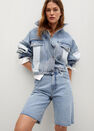 Mango - Open Blue High-Waist Denim Bermuda, Women Mango - Open Blue High-Waist Denim Bermuda, Women