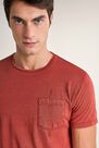 Salsa Jeans - Red T-shirt with plant dye and pocket Salsa Jeans - Red T-shirt with plant dye and pocket