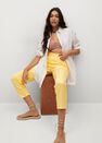 Mango - yellow Straight cotton trousers, Women Mango - yellow Straight cotton trousers, Women