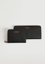 Mango - black Knot saffiano-effect wallet, Women Mango - black Knot saffiano-effect wallet, Women