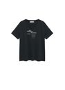 Mango - Black Boats Printed Cotton T-Shirt, Women Mango - Black Boats Printed Cotton T-Shirt, Women