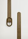 Mango - beige - khaki Braided buckle belt, Women Mango - beige - khaki Braided buckle belt, Women