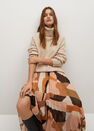 Mango - Orange Printed Pleated Skirt Mango - Orange Printed Pleated Skirt