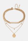 Missguided - Gold Gold Look Pave Choker And Butterfly Coin Necklace Missguided - Gold Gold Look Pave Choker And Butterfly Coin Necklace