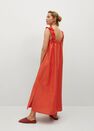 Mango - Medium Red 100% Cotton Midi Dress, Women Mango - Medium Red 100% Cotton Midi Dress, Women