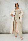 Missguided - Mint Sage Co Ord Tailored Belted Straight Leg Trousers Missguided - Mint Sage Co Ord Tailored Belted Straight Leg Trousers