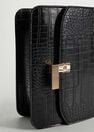 Mango - Black Croc-effect flap bag Mango - Black Croc-effect flap bag