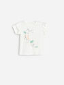 Reserved - Ivory Cotton T-Shirt With Appliqué, Kids Girl Reserved - Ivory Cotton T-Shirt With Appliqué, Kids Girl