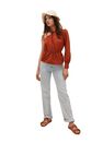 Mango - medium orange Asymmetric neckline blouse, Women Mango - medium orange Asymmetric neckline blouse, Women