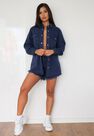 Missguided - Navy Co Ord Fray Hem Denim Shorts Missguided - Navy Co Ord Fray Hem Denim Shorts