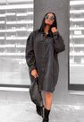 Missguided - Black Black Oversized Denim Shirt Dress Missguided - Black Black Oversized Denim Shirt Dress