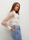 Mango - natural white Semi-transparent bow sleeve blouse, Women Mango - natural white Semi-transparent bow sleeve blouse, Women