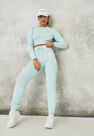 Missguided - Blue Blue Co Ord Ribbed Knit Leggings Missguided - Blue Blue Co Ord Ribbed Knit Leggings