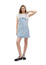 Mango - open blue Light denim pinafore dress, Women Mango - open blue Light denim pinafore dress, Women