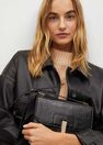 Mango - Black Croc-effect flap bag Mango - Black Croc-effect flap bag