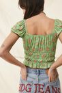 Urban Outfitters - Green UO Luna Ruched Floral Top Urban Outfitters - Green UO Luna Ruched Floral Top