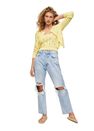 Mango - yellow Flowers knit cardigan, Women Mango - yellow Flowers knit cardigan, Women