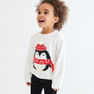 Reserved - White Christmas Sweater With Penguin Print, Kids Girl Reserved - White Christmas Sweater With Penguin Print, Kids Girl