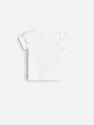 Reserved - Ivory Cotton T-Shirt With Appliqué, Kids Girl Reserved - Ivory Cotton T-Shirt With Appliqué, Kids Girl
