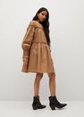 Mango - medium brown Organic cotton puffed dress Mango - medium brown Organic cotton puffed dress