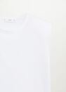 Mango - White Organic Cotton T-Shirt With Shoulder Pads Mango - White Organic Cotton T-Shirt With Shoulder Pads