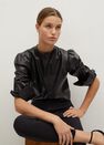 Mango - black Cotton leggings with pleat detail Mango - black Cotton leggings with pleat detail
