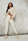 Missguided - Camel Sand Raw Edge Notched Neck Sweatshirt Missguided - Camel Sand Raw Edge Notched Neck Sweatshirt