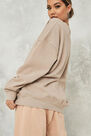Missguided - Camel Sand Missguided Slogan Washed Sweatshirt Missguided - Camel Sand Missguided Slogan Washed Sweatshirt