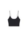 Mango - black Ribbed crop top, Women Mango - black Ribbed crop top, Women