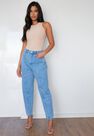 Missguided - Blue Wide Leg Tapered Seam Detail Jeans Missguided - Blue Wide Leg Tapered Seam Detail Jeans
