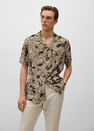 Mango - Lt-Pastel Brown Printed Flowy Shirt, Men Mango - Lt-Pastel Brown Printed Flowy Shirt, Men