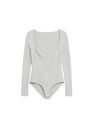Mango - Pastel Grey Cashmere Ribbed Bodysuit Mango - Pastel Grey Cashmere Ribbed Bodysuit