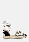 Missguided - Black Black Striped Flat Espadrille Shoes Missguided - Black Black Striped Flat Espadrille Shoes