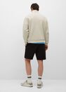 Mango - natural white Cotton sweatshirt with zip neck, Men Mango - natural white Cotton sweatshirt with zip neck, Men