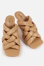 Missguided - Camel Padded Woven Cross Over Mules Missguided - Camel Padded Woven Cross Over Mules